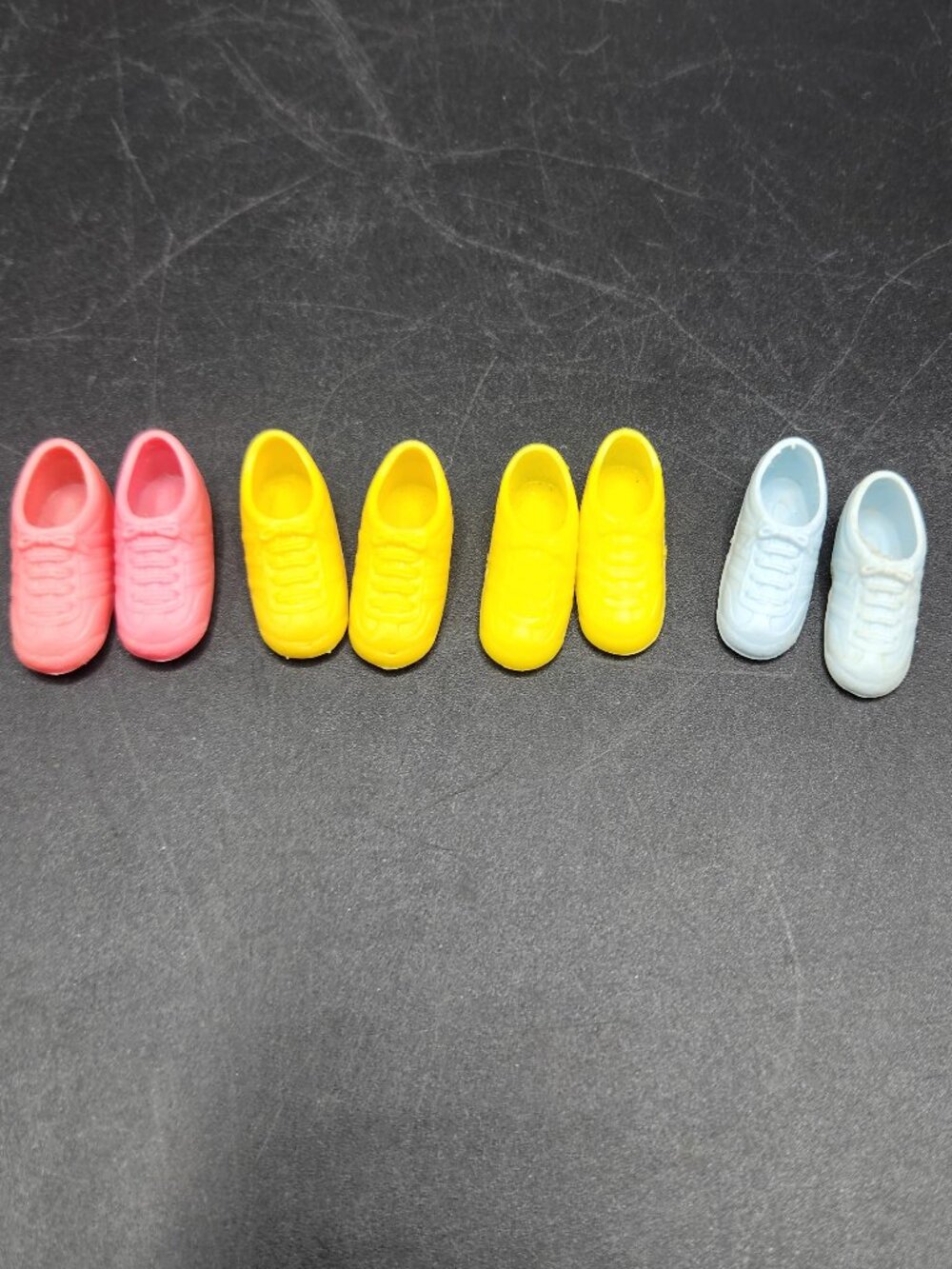 Vintage Barbie Sneaker Sets of 4 Yellow Pink and Blue
